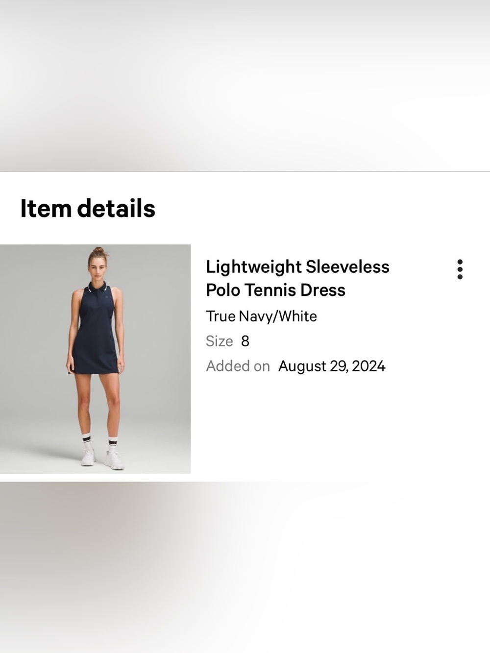 lululemon athletica Sleeveless Polo Tennis Dress in True Navy and White